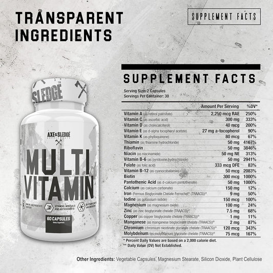 Axe & Sledge Supplements Multivitamin, Vitamin, Mineral & Antioxidant