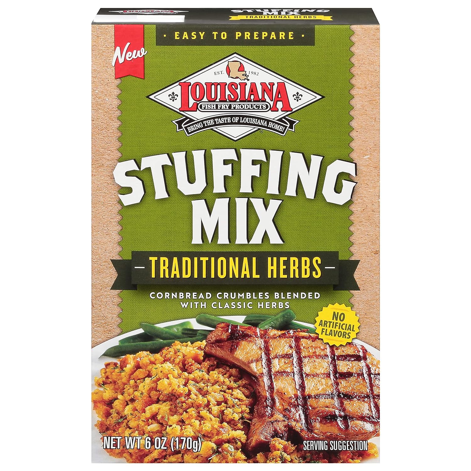Louisiana Fish Fry - Stuffing Mix - Traditional Herbs - Cornbread Crum8.47 Ounces