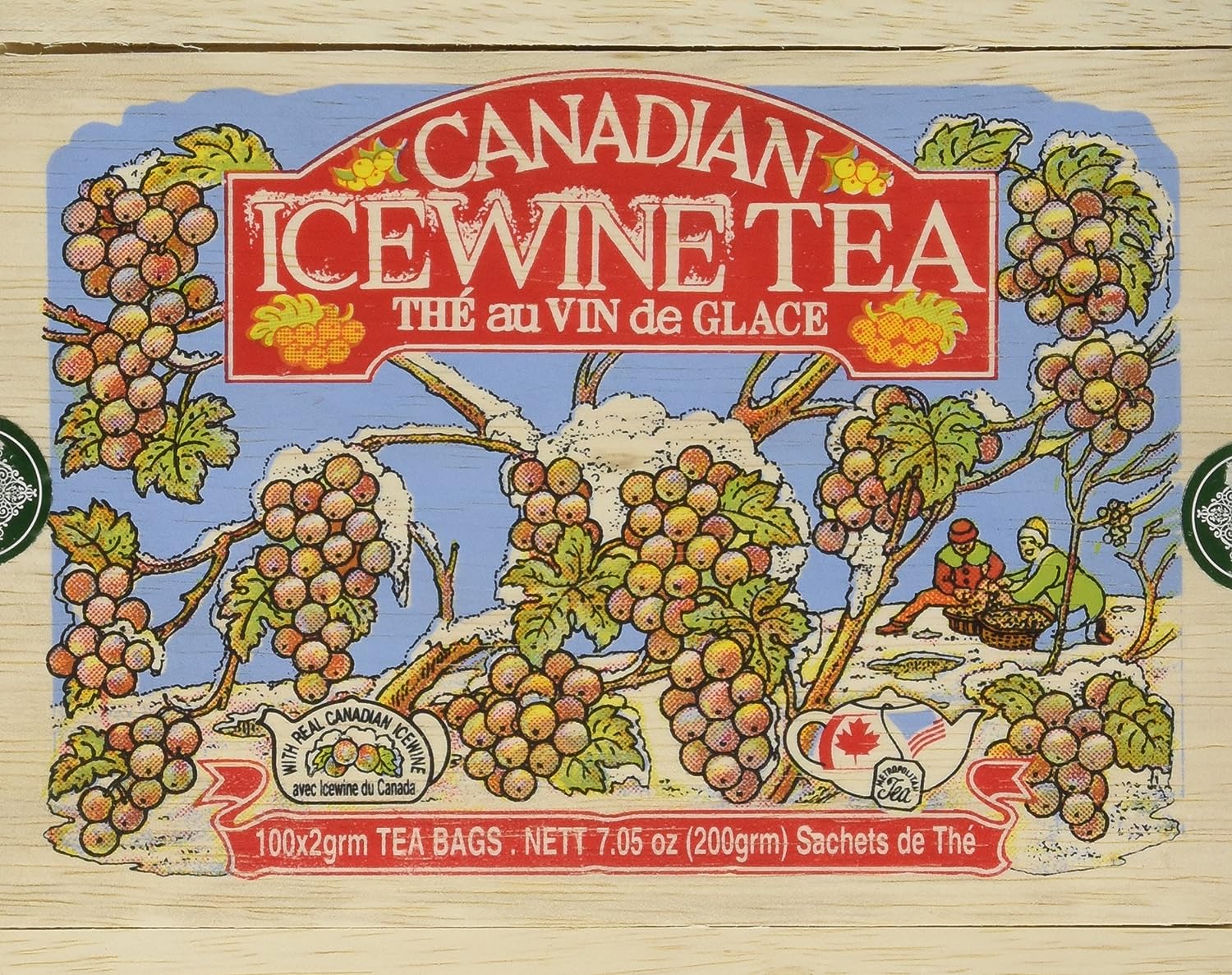 Canadian Ice Wine Tea in Wood Box - 100 Tea Bags
