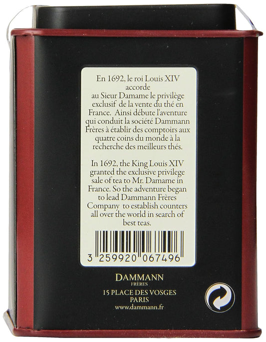 Dammann Freres Loose Leaf, Quatre Fruits Rouges, Premium Gourmet French Black Tea, Blend Strawberry, Cherry, Raspberry, Red Currant Flavors Tin