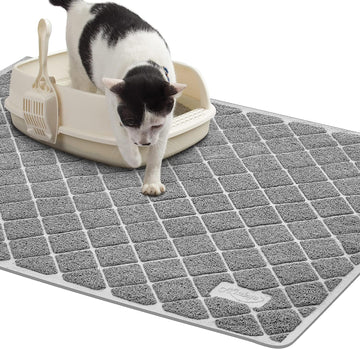 Niubya Premium Cat Litter Mat, Litter Box Mat With Non-Slip And Waterproof Backing, Litter Trapping Mat Soft On Kitty Pa