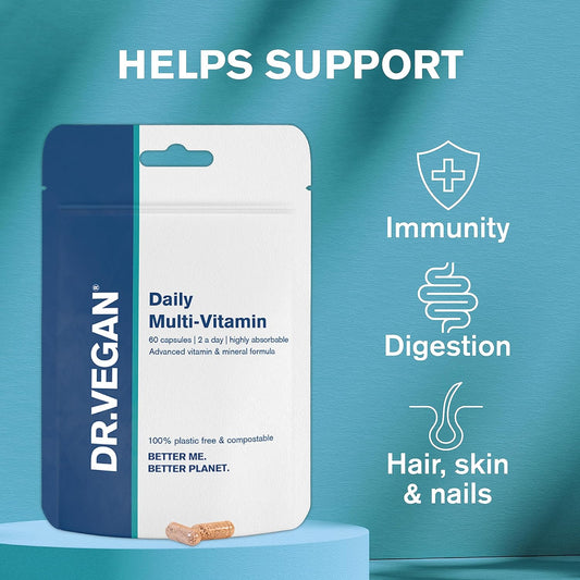 Dr.Vegan Daily Multi-Vitamin | Energy, Hair, Skin, Nails, Mental Perfo70 Grams