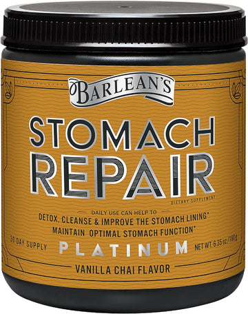 Barlean's Stomach Repair Gut Health Powder Supplement, Fiber and Diges6.35 Ounces