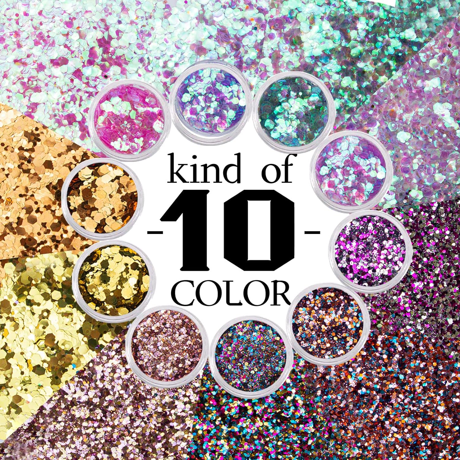CHASPA Chunky Body Glitter Holograhic Glitter for Face Glitt