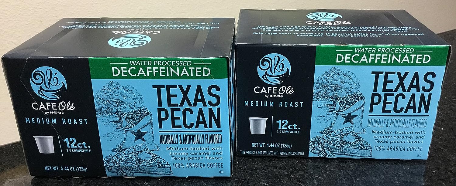 Cafe Ole Texas Pecan DECAF k-cup coffee 12. cts. (Pack of 2)