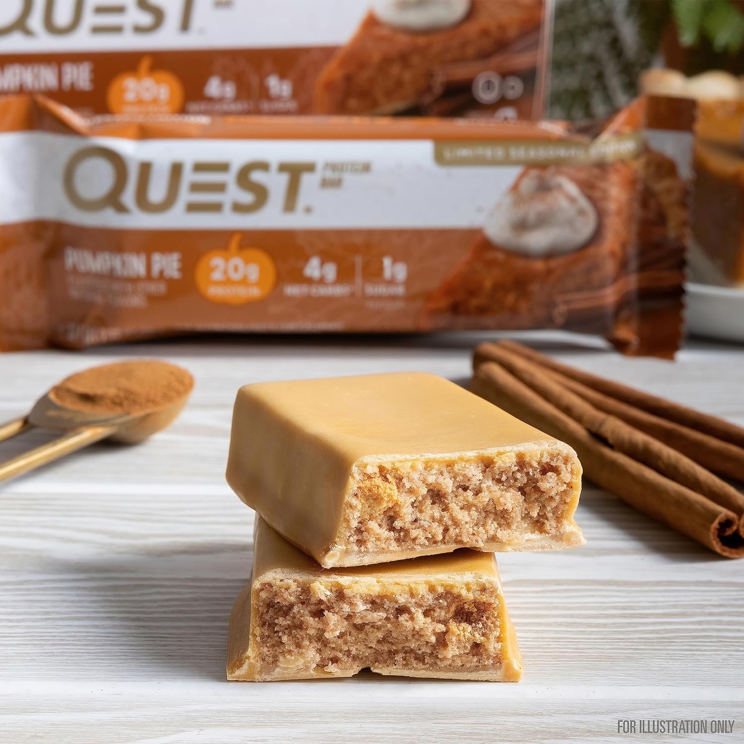 Quest Nutrition Pumpkin Pie Protein Bar, 20g Protein, 4g Net Carb, 1g 