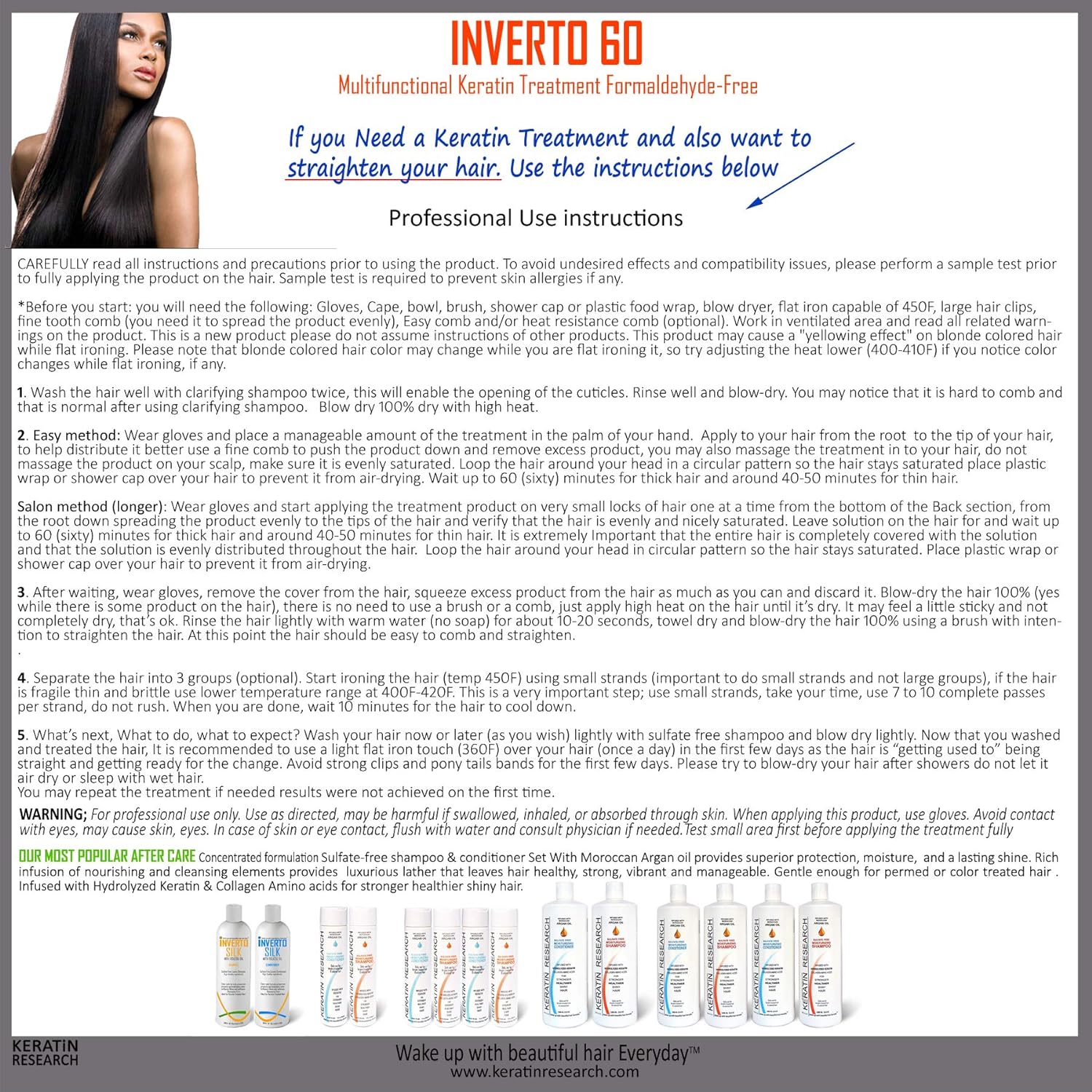 INVERTO 60 Advanced Gel Complex Brazilian Keratin Hair Blowo