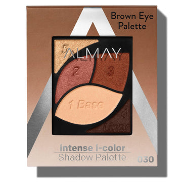 Almay Eyeshadow Palette, Longlasting Eye Makeup, Primer Enriched with Antioxidant Vitamin E, Hypoallergenic, 010 Brown Eyes, 0.1