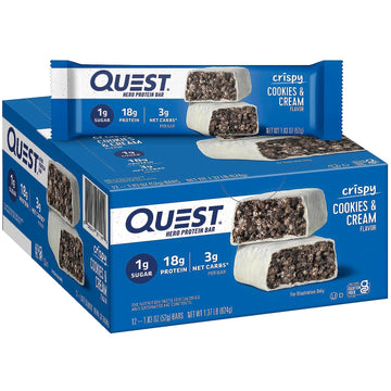 Quest Nutrition Crispy Cookies & Cream Hero Protein Bar, 18g Protein, 1 Pounds