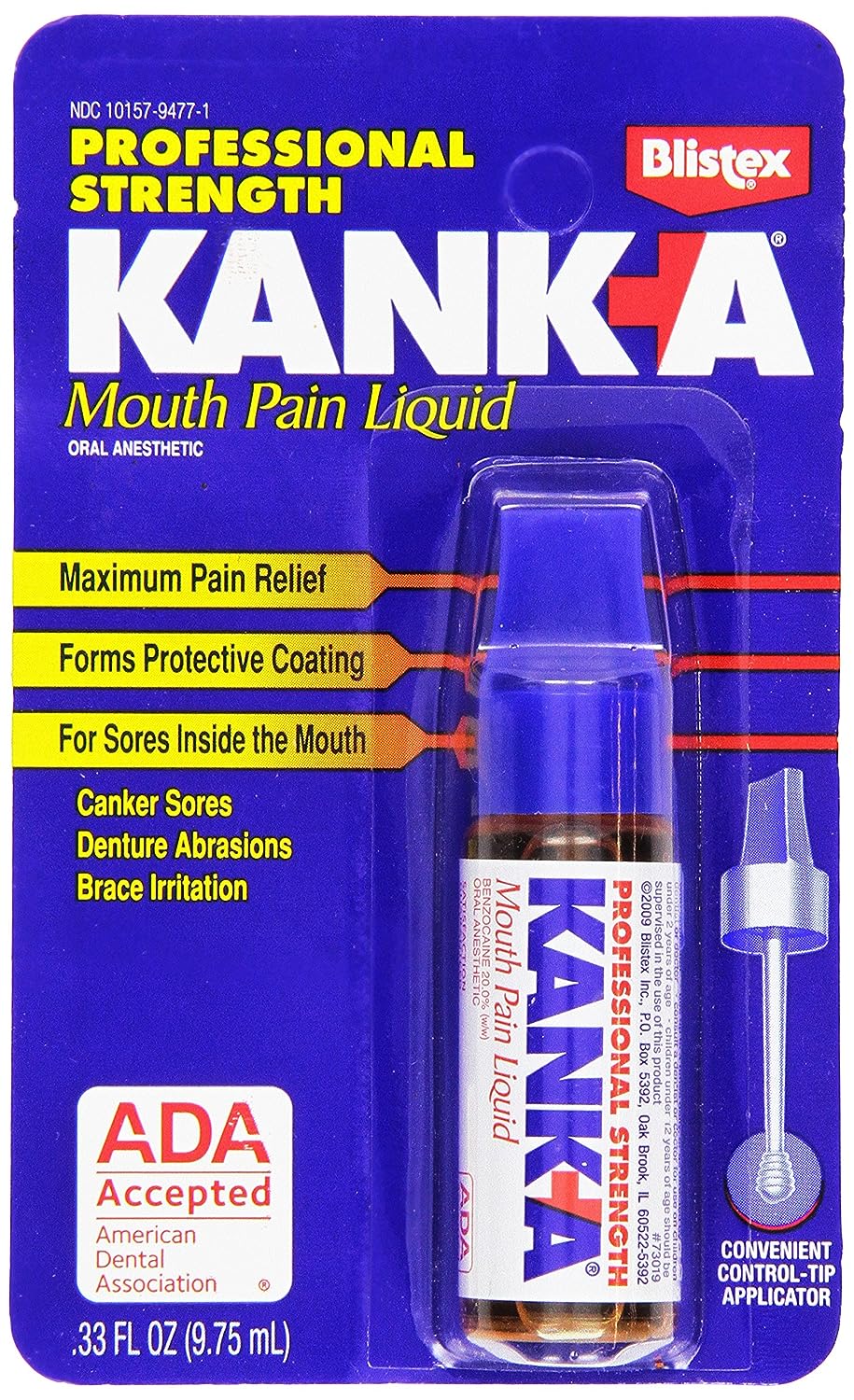 Blistex Kanka Mouth Pain Liquid, Professional Strength , 0.33