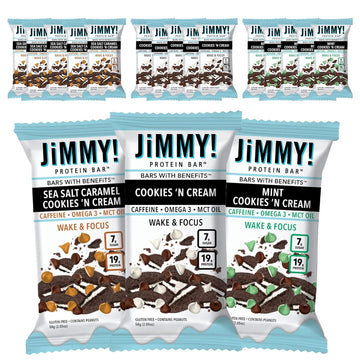 JIMMYBAR JiMMY! Variety Cookies N' Cream 15pk (contains 5 bars each W&2.25 Pounds