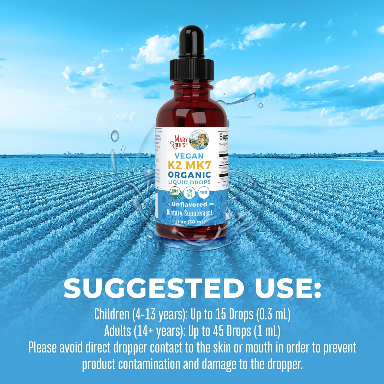 MaryRuth's USDA Organic Vitamin Liquid Drop for Adults and Kids | 100 