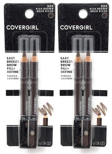 CoverGirl Brow & Eye Makers Brow Shaper & Eyeliner, Midnight Brown 505.06  (Pack of 2)