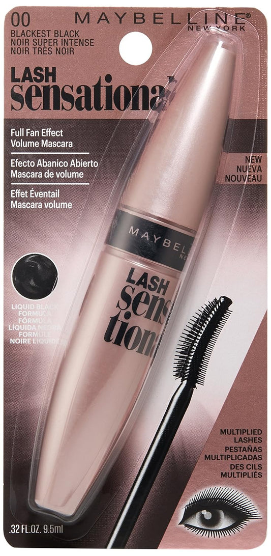 Maybelline New York Lash Sensational Mascara, Blackest Black, 0.32 uid