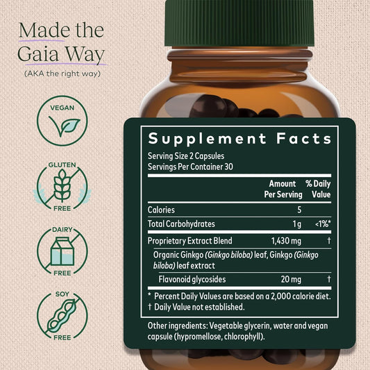 Gaia Herbs Ginkgo Leaf - Traditionally Used To Support Healthy Circula