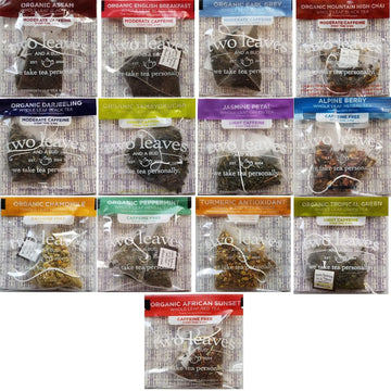 Two Leaves and a Bud Tea Whole Leaf Tea Variety Pack, 13 Flavors, 2 of each (26 Count)