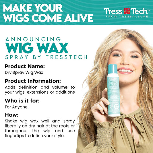 Tressallure TressTech Dry Spray Wig Wax, Add Volume in Wigs, All types of Hair, 4.3 .