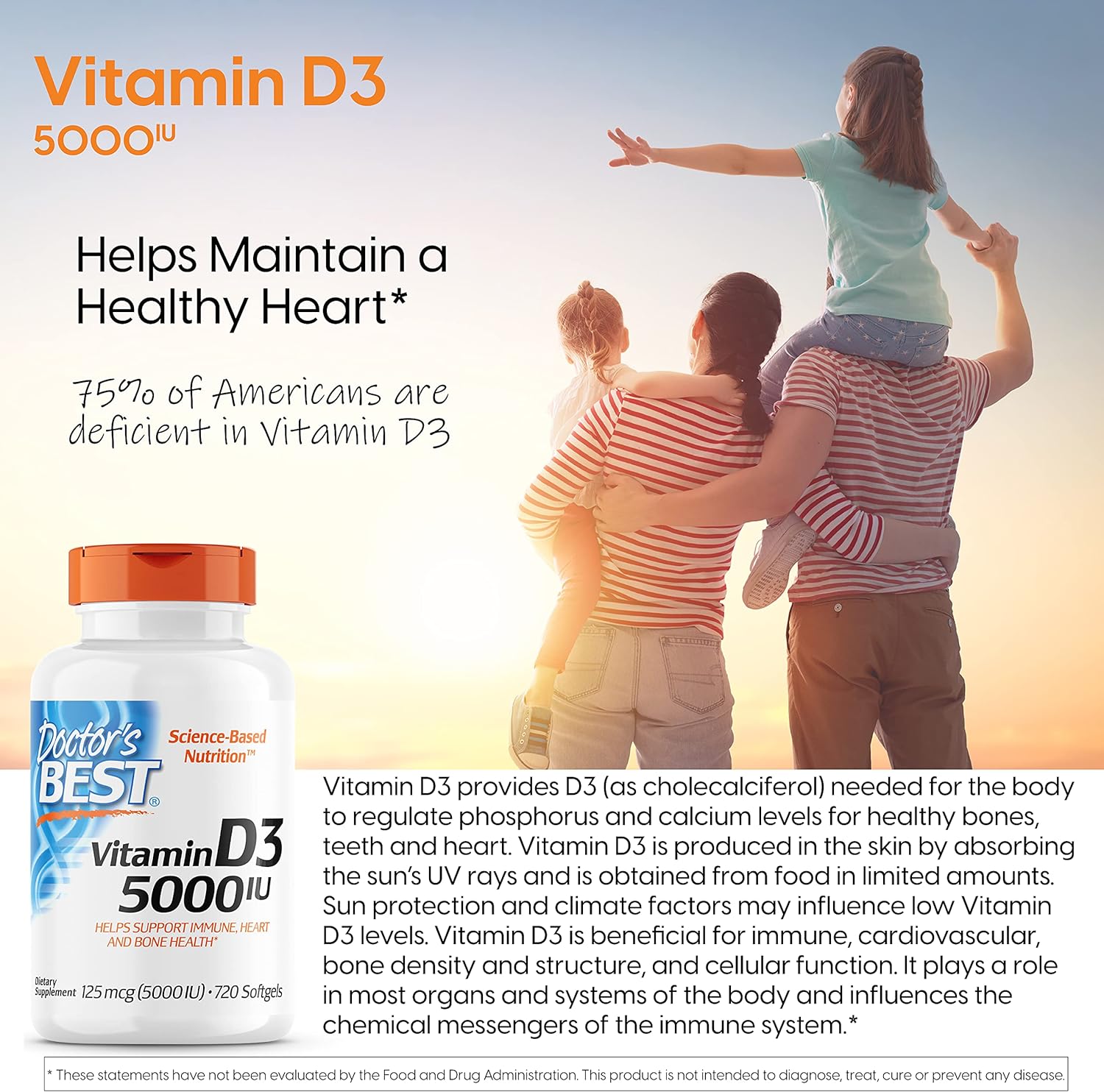  Doctor'S Best Vitamin D3, Capsule 5, 000 Iu for Healthy Bon