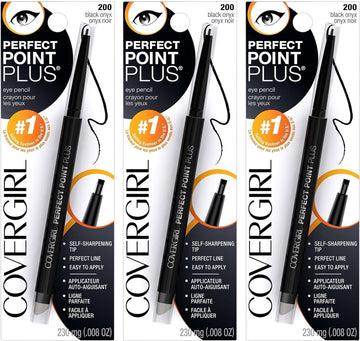 CoverGirl Perfect Point Plus Eye Pencil - 200 Black Onyx - Net Wt. .008 (230 mg) Each - Pack of 3 Eye Pencils