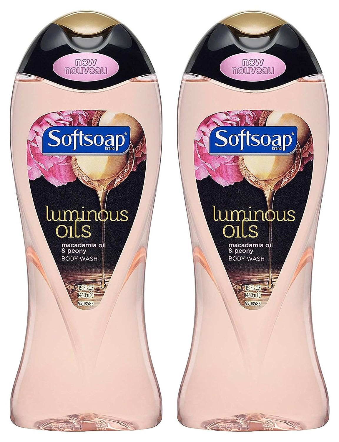 Softsoap Body Wash - Luminous Oils - Macadamia Oil & Peony - Net Wt. 15   (443 mL) Per Bottle - Pack of 2
