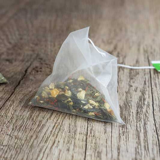 Orange Mango Ginger Green Tea - 50 Pyramid Tea Bags in a Resealable Kraft Bag