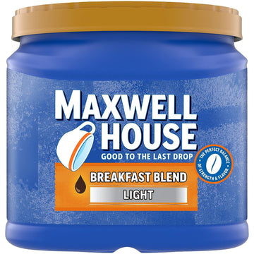 Maxwell House Breakfast Blend Light Roast Ground Coffee (2 Ct Pack,  Canisters)