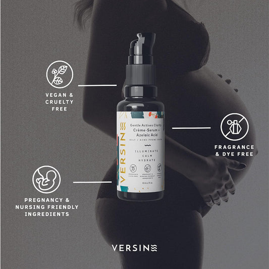 Versine Gentle Actives Serum for Face | Acne Prone Skin | Pregnancy Safe with Azelaic Acid, Vitamin C, Squalane, Niacinamide, Hyaluronic Acid | Moisturizer, Anti Aging and Brightening | 1