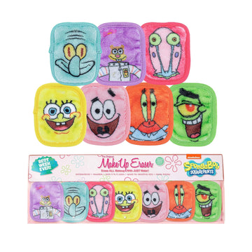 MakeUp Eraser, 7-Day Set, Erase All Makeup With Just Water, Including Waterproof Mascara, Eyeliner, Foundation, Lipstick, and More SpongeBob, 1 ct