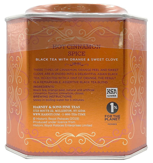 Harney & Sons Victorian London Fog and Hot Cinnamon Spice – Black Tea Pack of 2 – Each Tin Contains 30 Sachets