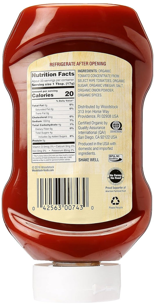 Woodstock Organic Tomato Ketchup, 20 oz1.25 Pounds