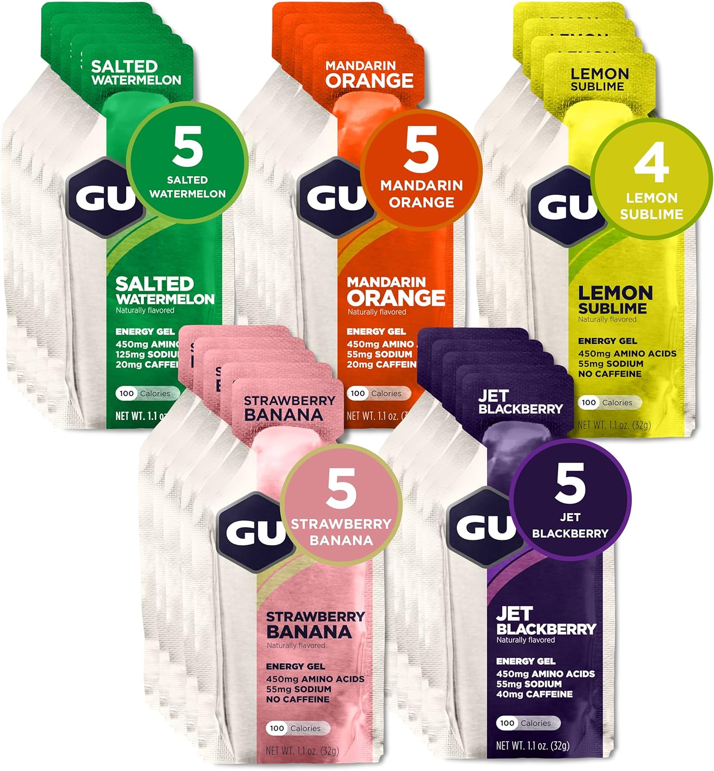 GU Energy Original Sports Nutrition Energy Gel, 24-Count, Assorted Fru3.53 Ounces