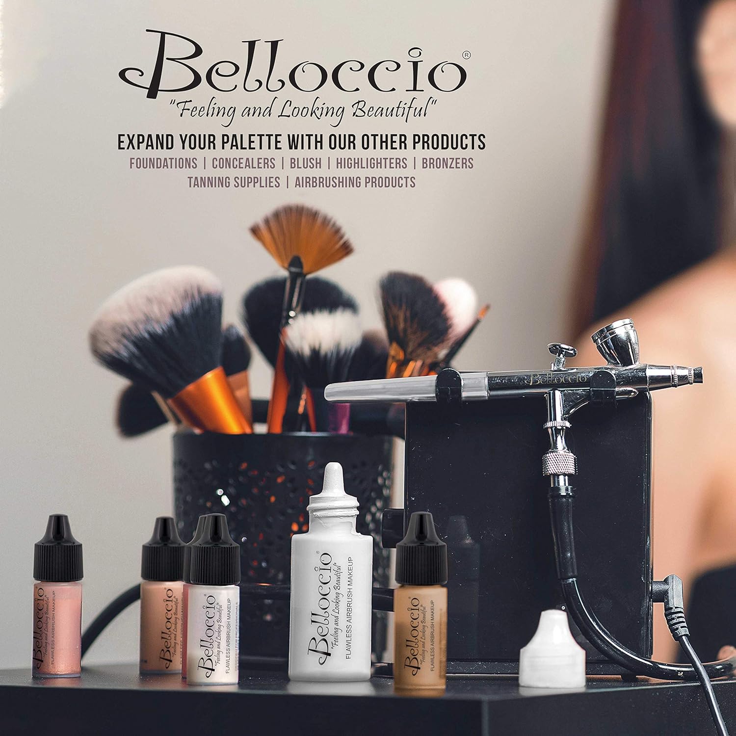 4 Ounce Bottle of Belloccio Makeup Airbrush Cleaner - Fast A