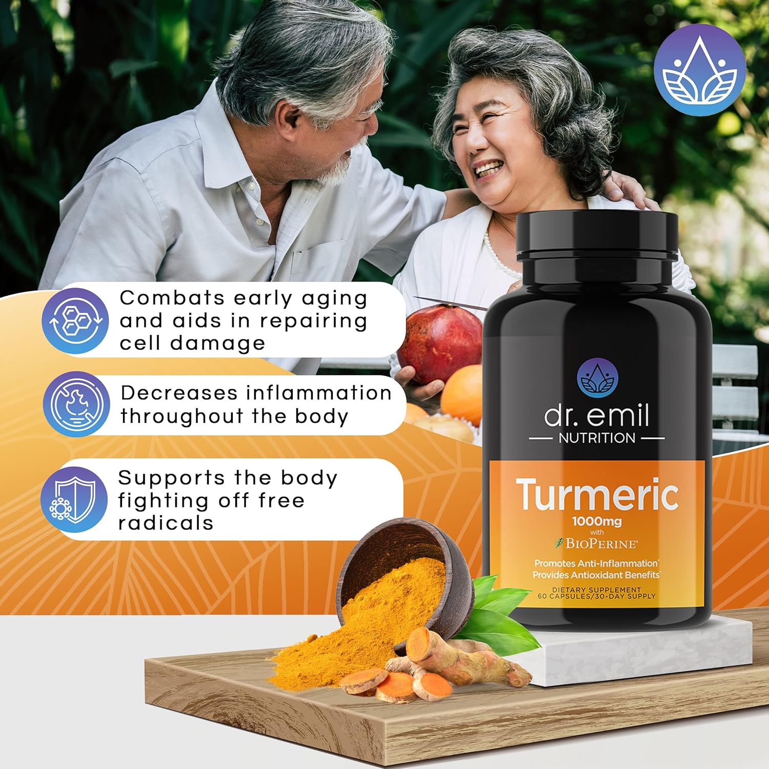 DR EMIL NUTRITION Turmeric Curcumin with Black Pepper Supplement - Tur