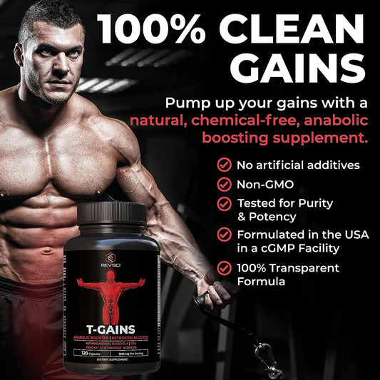 Anabolic Workout Supplement for Men & Muscle Builder for Men - Total GAINS Fadogia Agrestis and Tongkat Ali for Men, Aro