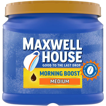 Maxwell House Morning Boost Medium Roast Ground Coffee with a Boost of Caffeine (Canister)