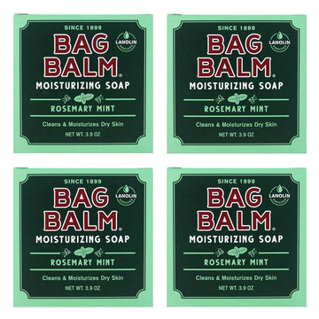Bag Balm Bar Soap, Mega Moisturizing, Rosemary Mint, 3.9 Per Bar (4 Pack)