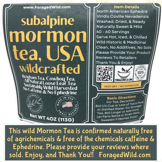 Mormon Tea - Brigham Tea - Ephedra Tea - SUBALPINE | USA WILDCRAFTED Dried