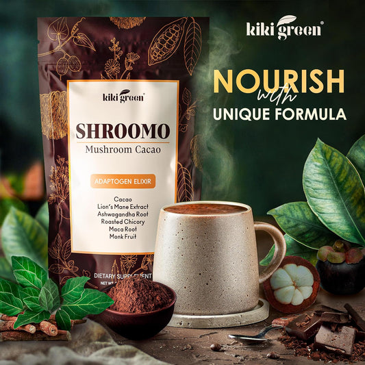 SHROOMO: Mushroom Coffee Alternative | Master Blend of Lion's Mane, Ashwagandha for Mental Clarity, Energy & Focus, Maca