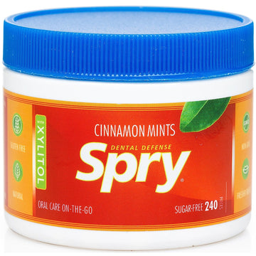Spry Xylitol Cinnamon Mints Sugar Free Candy - Breath Mints That Promote Oral Health, Dry Mouth Mints That Increase Sali