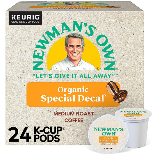 Newman's Own Organics Special Blend Decaf, Single-Serve Keurig K-Cup Pods, Medium Roast Coffee, 24 Count