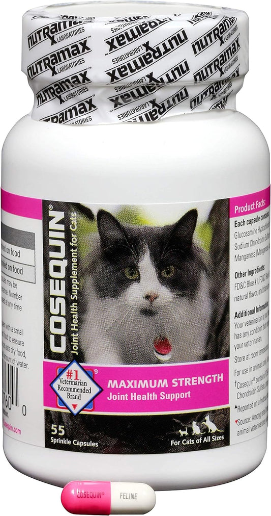 Nutramax Cosequin Joint Health Supplement for Cats - With Glucosamine and Chondroitin, 55 Capsules