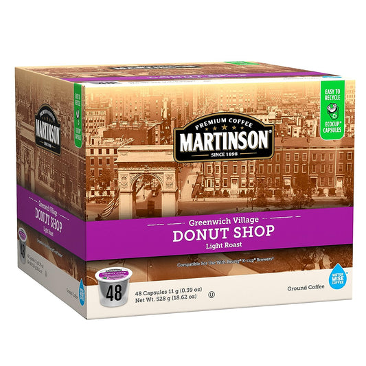 Martinson Single Serve Coffee Capsules, Donut Shop, Compatible with Keurig K-Cup Brewers, 48 Count