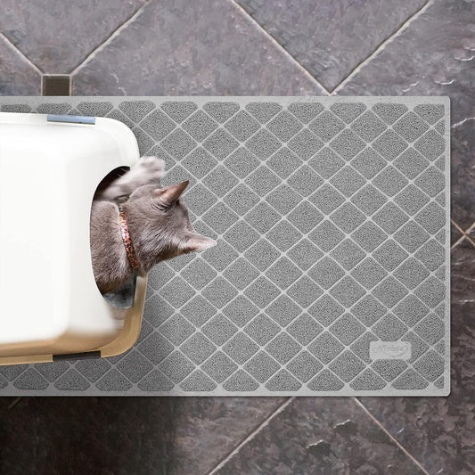 Niubya Premium Cat Litter Mat, Litter Box Mat With Non-Slip And Waterproof Backing, Litter Trapping Mat Soft On Kitty Pa