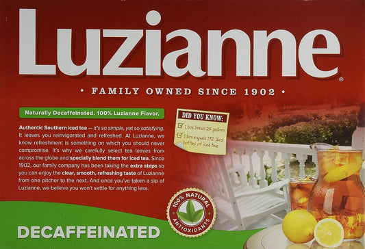 Luzianne Decaffeinated Iced Tea 96 Family Size Bags