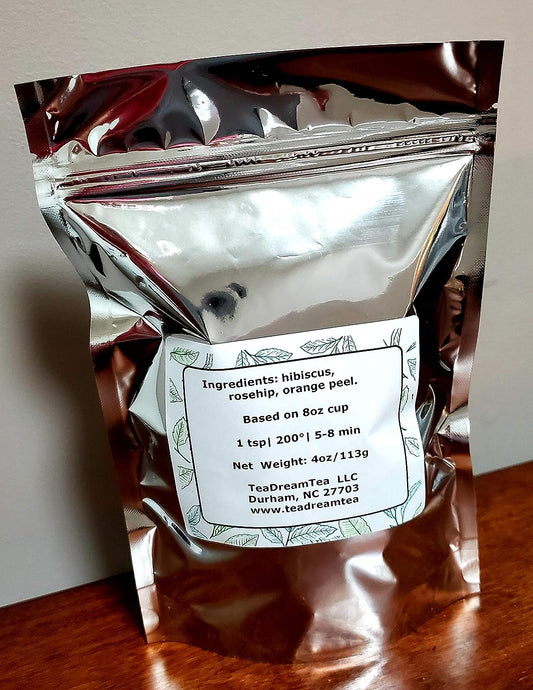 Rosehip Hibiscus Orange Peel | Caffeine-Free | Vitamins Rich |  Bulk Bag - 100 Cups | Herbal Tea | Wellness Tea | Loose Tea | TeaDreamTea
