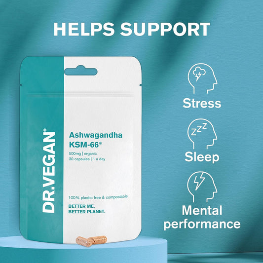 DR.VEGAN Daily Ashwagandha KSM-66 | 500mg | Ashwagandha Root | 30 Caps20 Grams