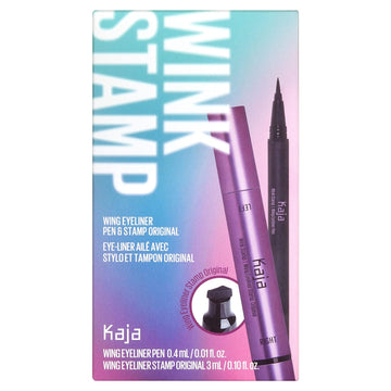 Kaja Winged Eyeliner & Pen - Wink Stamp | with Avocado Extract, Double-ended Wing, Smudge-Proof, Waterproof, Eye Irritation Tested