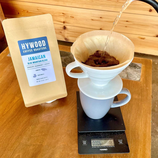 Hywood Coffee Roasters Jamaican Blue Mountain Blend, Whole Bean Coffee, Medium Roast, Small Batch, bag, Tasting Notes of Chocolate, Blackberry, Currant