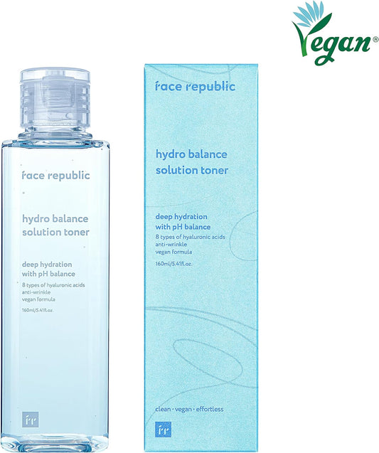 Face Republic Hydro Balance Solution Toner 160 | Vegan Certified | Hydrating & Balancing | Dermatologically Tested | No Artificial Fragrance & Coloring | Cruelty-Free | Korean Skincare