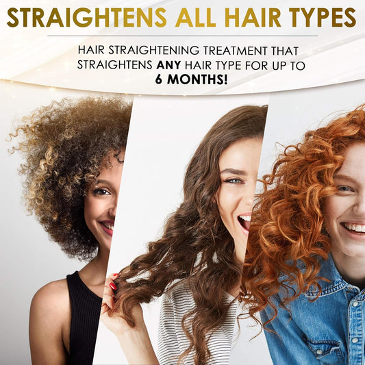 Mai Hair Brazilian Keratin Hair Treatment Complex – Brazilian Professional Effective Fast Acting Hair Straightening Formula Infused with Pomegranate and Argan Oil (4 with Comb)